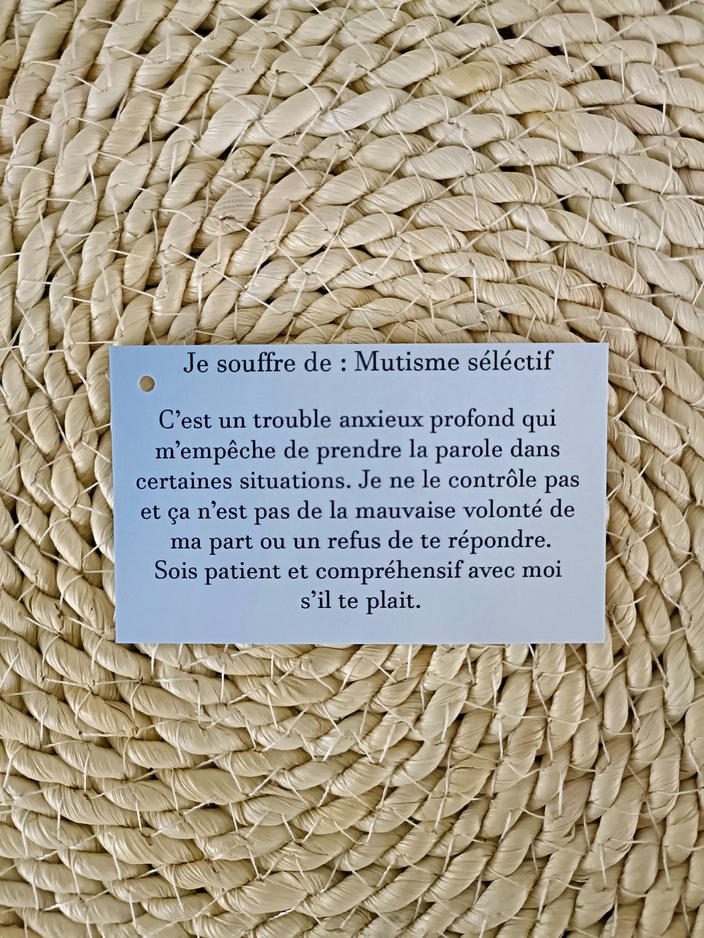 Carte spécifique: mutisme séléctif