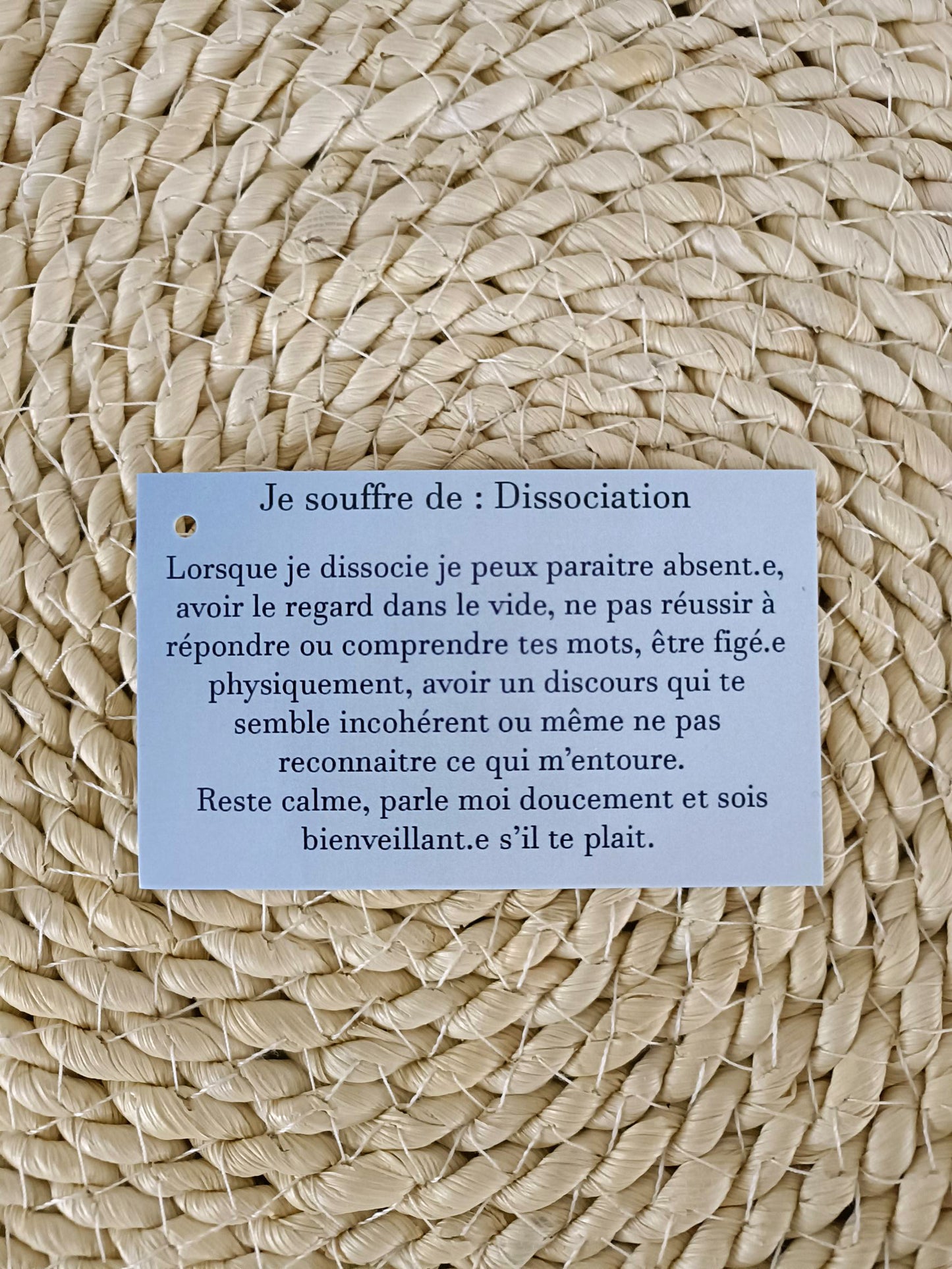Carte spécifique: la dissociation