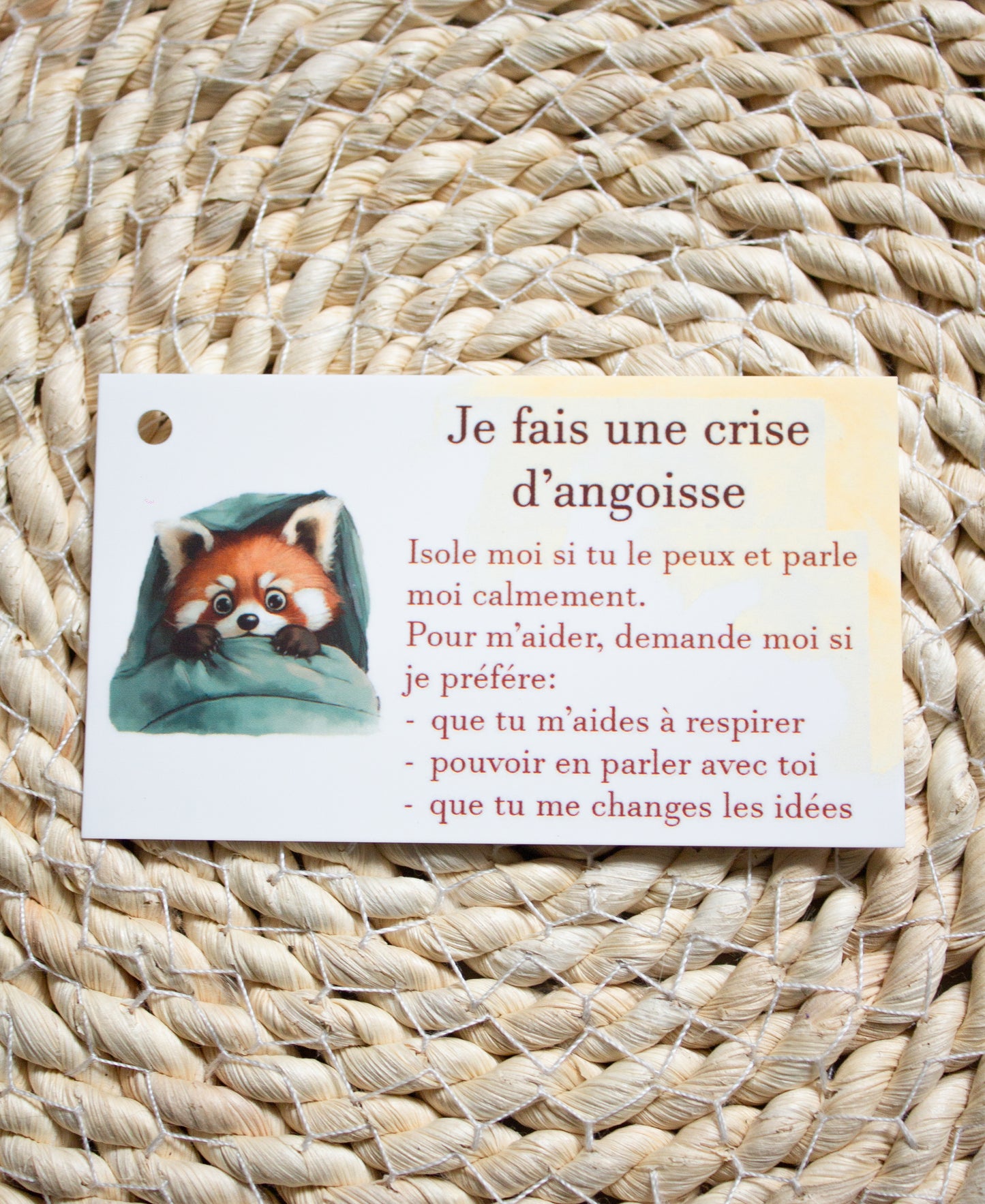 Carte d'alerte crise d'angoisse