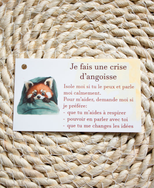 Carte d'alerte crise d'angoisse