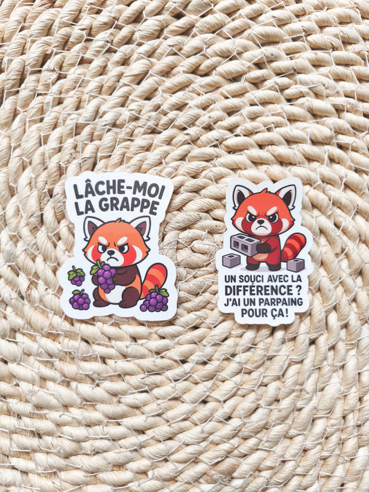 Autocollant Neurabulle: panda grappe et parpaing