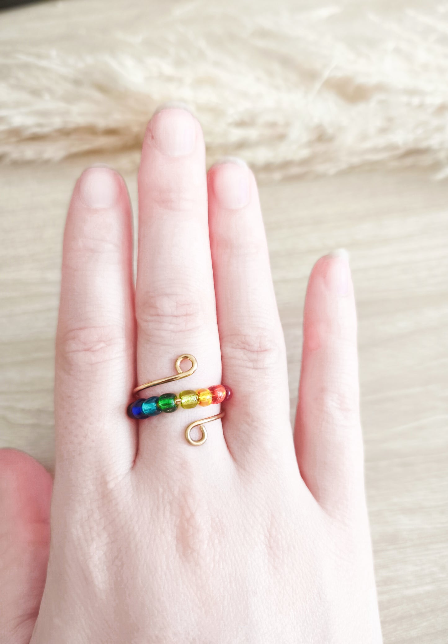 Bague d'anxiété à perle
