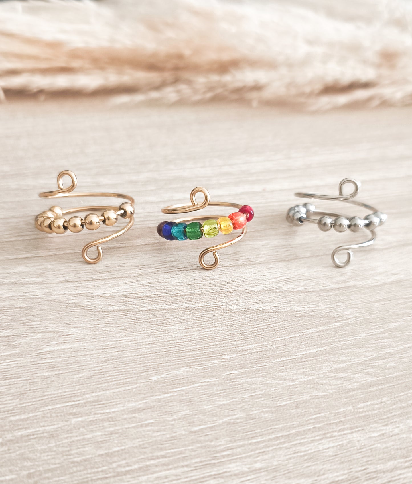 Bague d'anxiété à perle