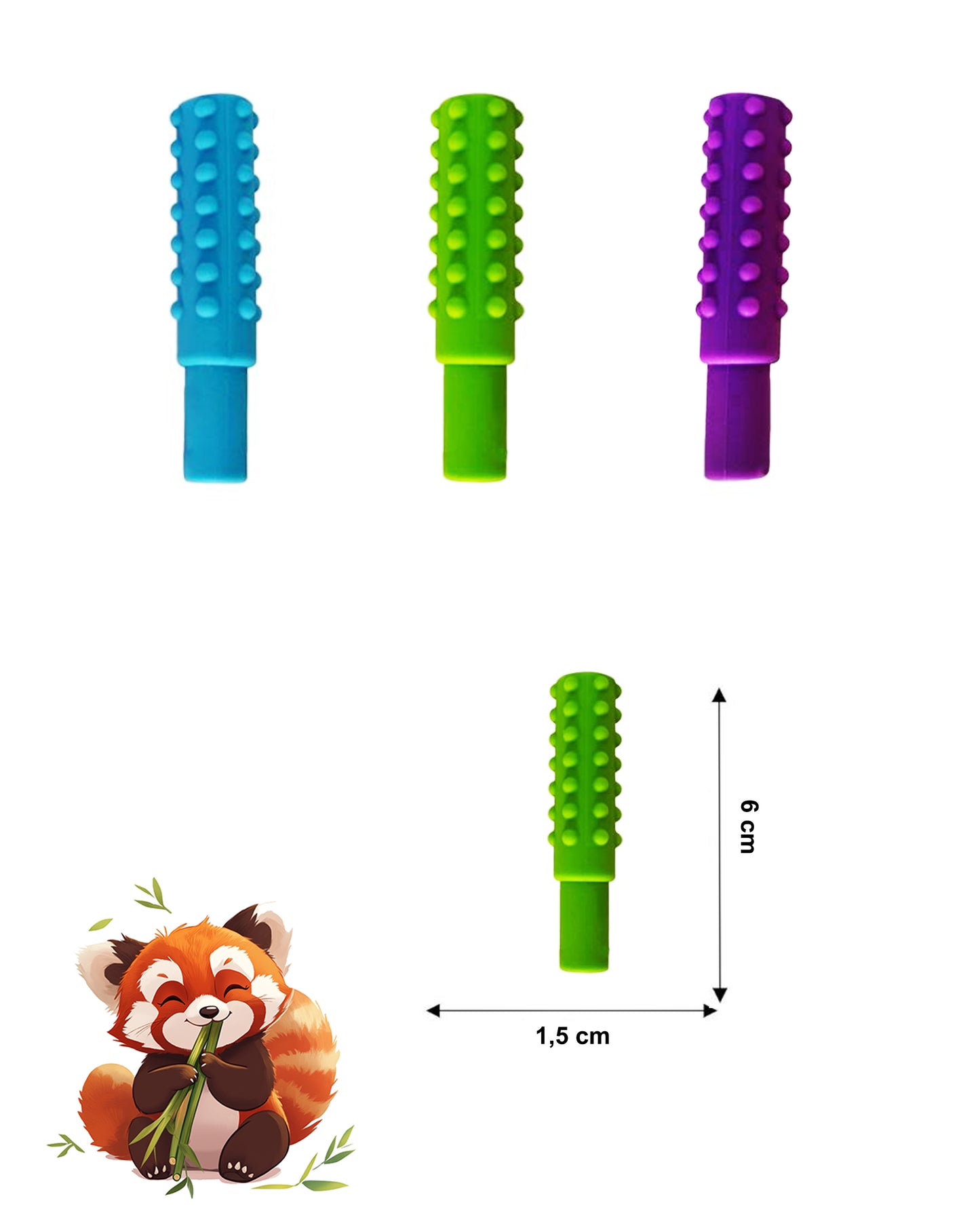 Capuchons de stylos à mâcher texturés. (lot de 3)