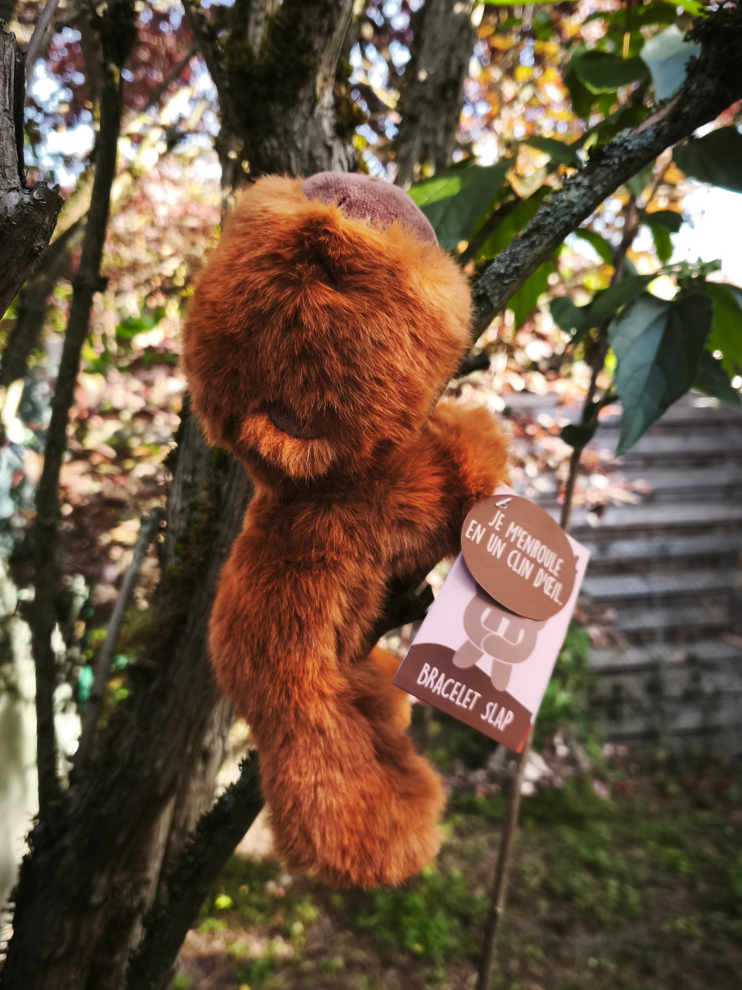 Bracelet "slap" peluche histoire d'ours - 25 cm (plusieurs modéles)
