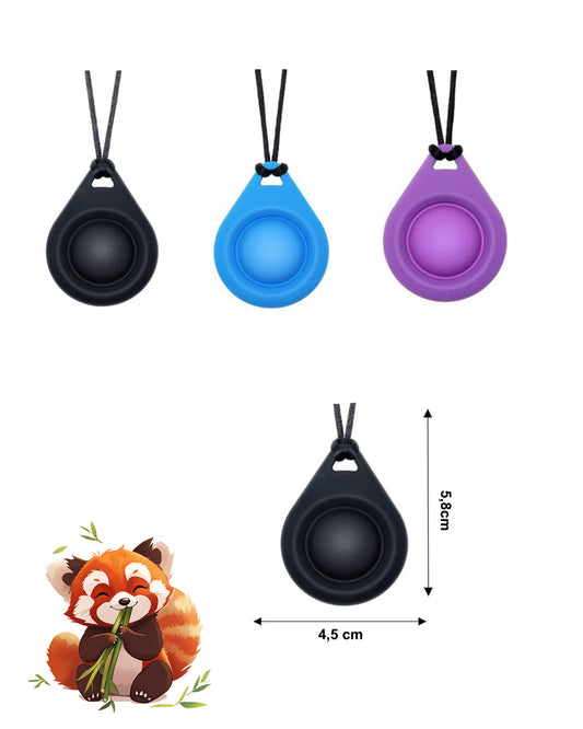 Collier en silicone alimentaire avec pop-it